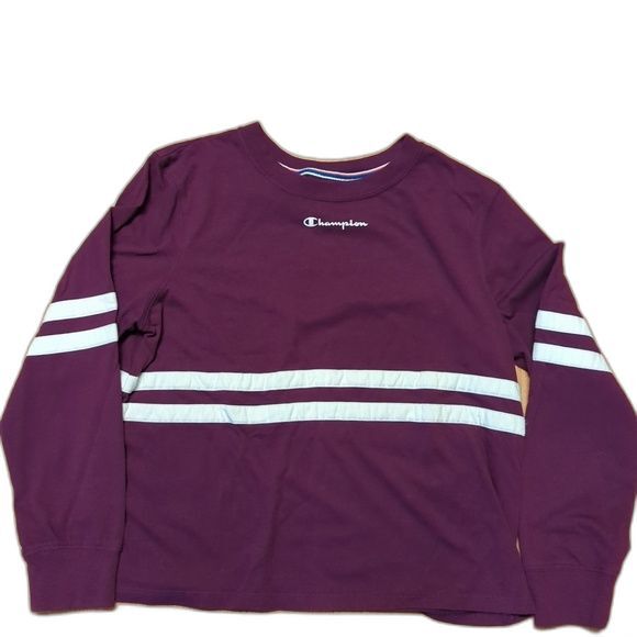 Champion Sweatshirt Womens Size Medium Long Sleeve Authentic Athletic Purple - Picture 1 of 6
